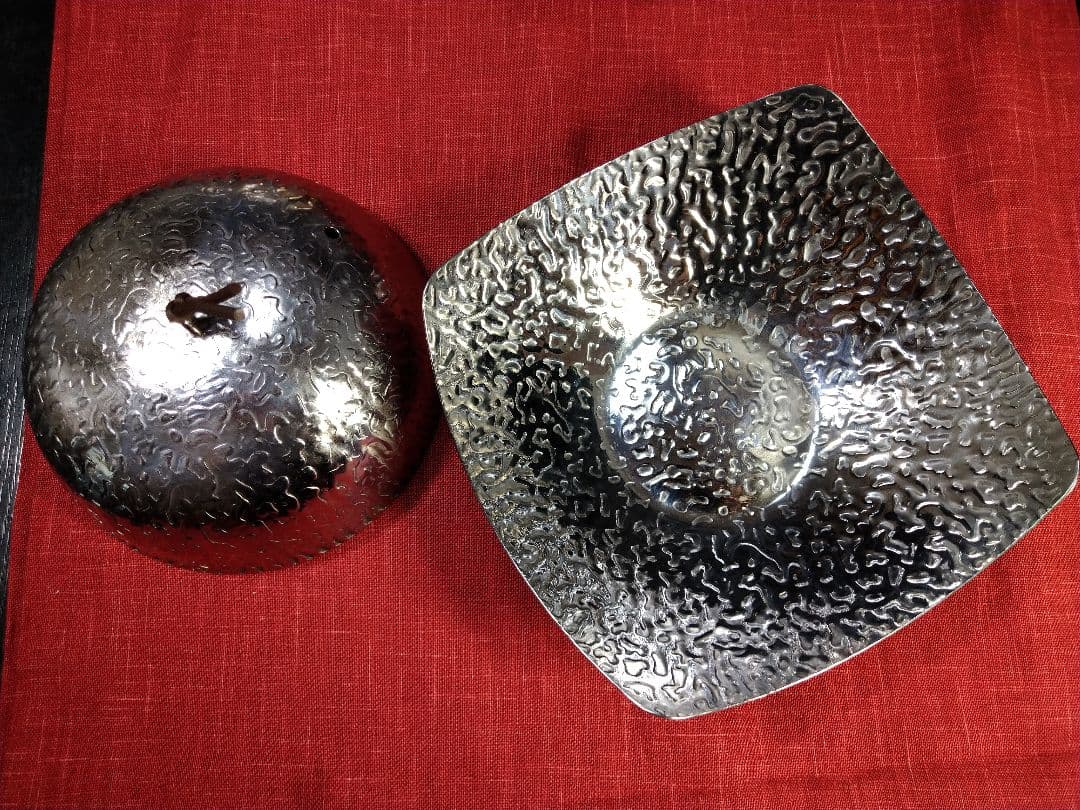 ⬛豪華な⬛高級【 ステンレス皿 食器 ・２人鍋用】&【ステンレス卓上丸型コンロ】