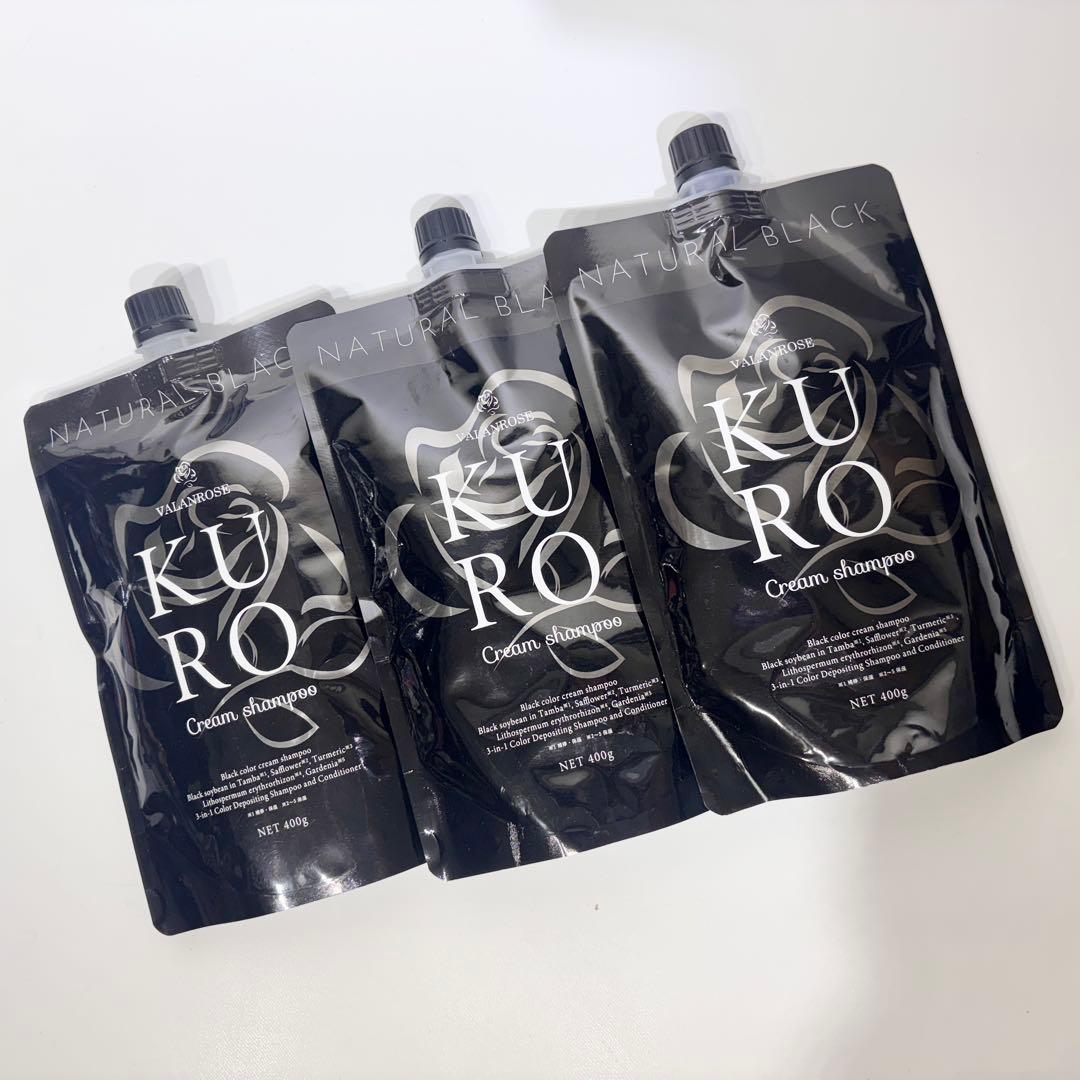 新品・未使用！バランローズ KUROクリームシャンプー 400g×3個 ブラック