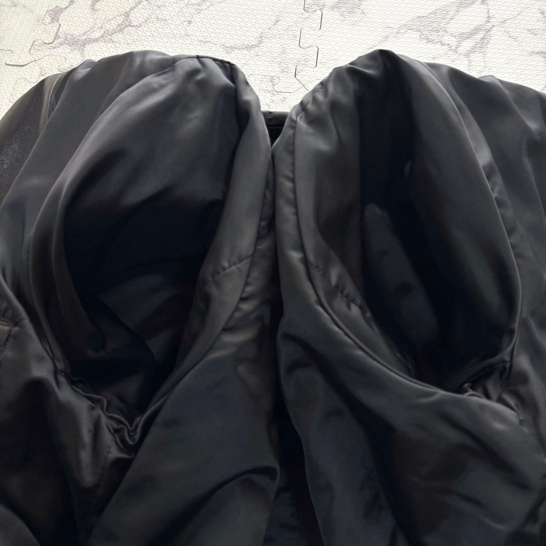 美品✨BROOKS BROTHERS レザーカーコート 本革 ブラック