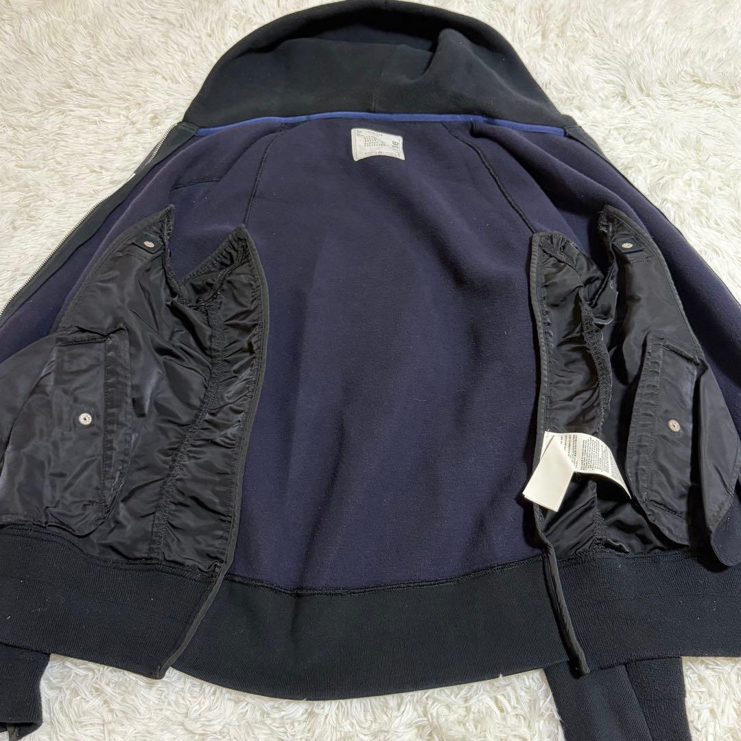 サカイ sacai パーカー 黒　Sponge Sweat Nylon T M