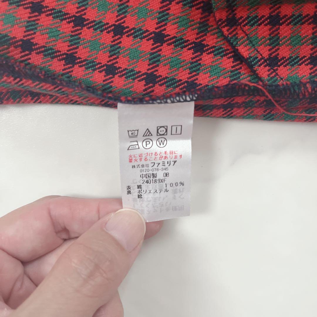 新品タグ付き　ファミリア　チェック　ワンピース　ファミちゃん　80