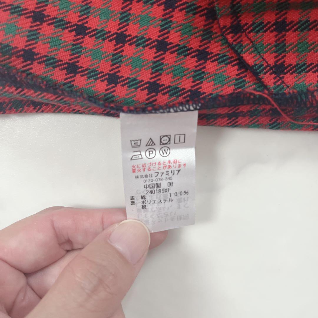 新品タグ付き　ファミリア　チェック　ワンピース　ファミちゃん　80