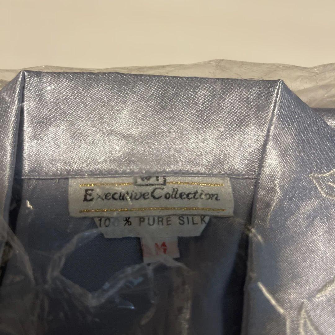 シルバー 100%シルク パジャマ 14号 Mサイズ