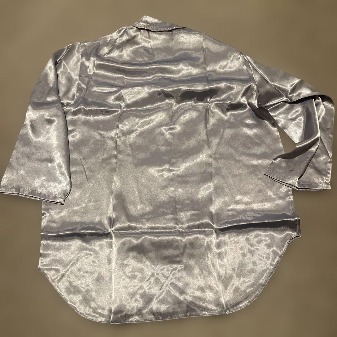 シルバー 100%シルク パジャマ 14号 Mサイズ
