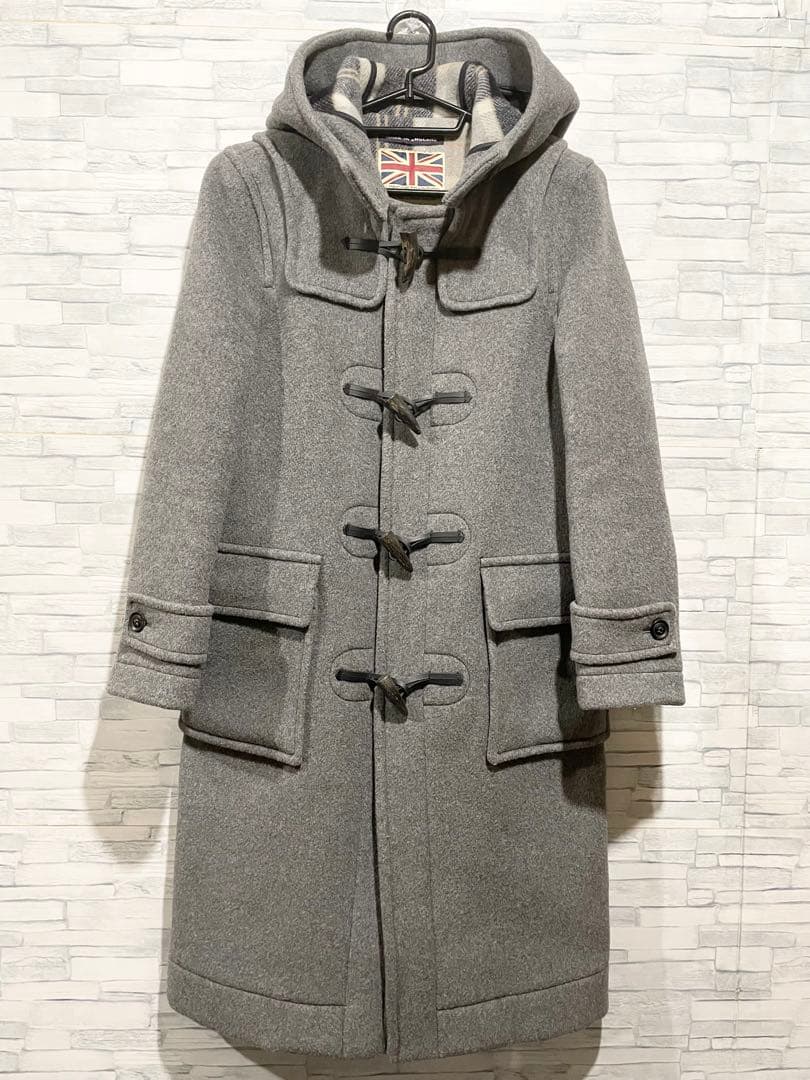 ロンドントラディション スローブイエナ ダッフルコート グレー チェック柄 34