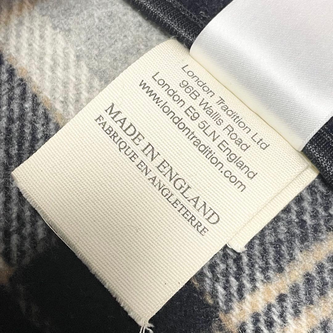 ロンドントラディション スローブイエナ ダッフルコート グレー チェック柄 34