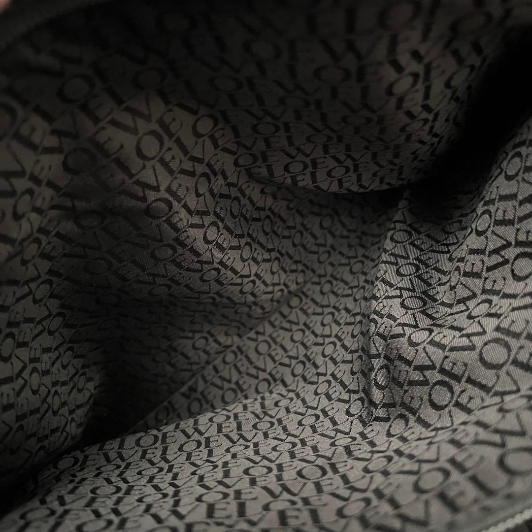 ✨極美品✨ロエベ　大容量メッセンジャーバッグ　キャンバス×レザー　ブラック