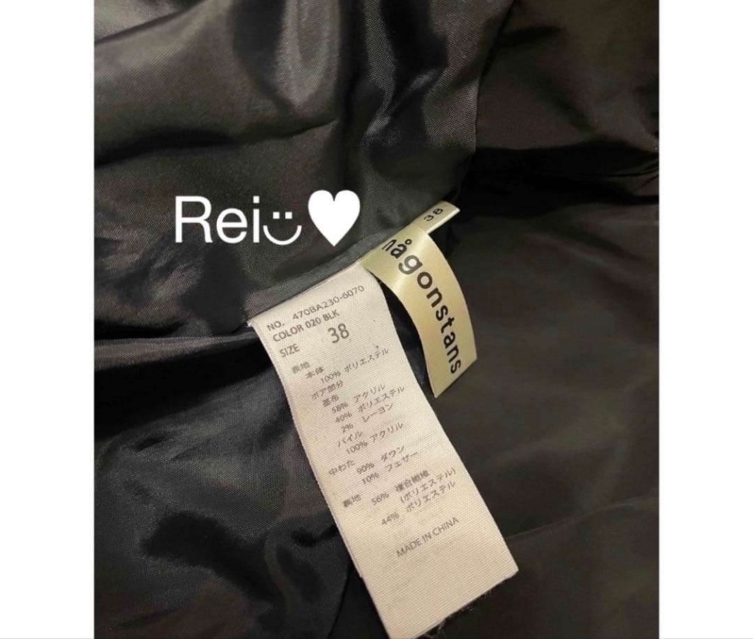 nagonstans ナゴンスタンス ダウンベスト ブラック×アイボリー 38