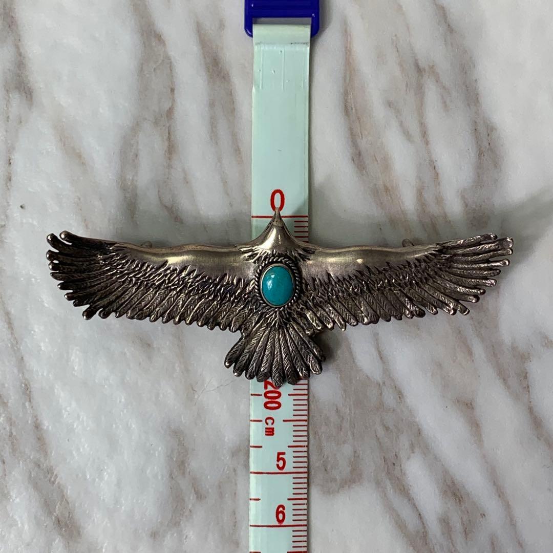 美品 SAAD イーグル ターコイズ ペンダントトップ シルバー925 刻印