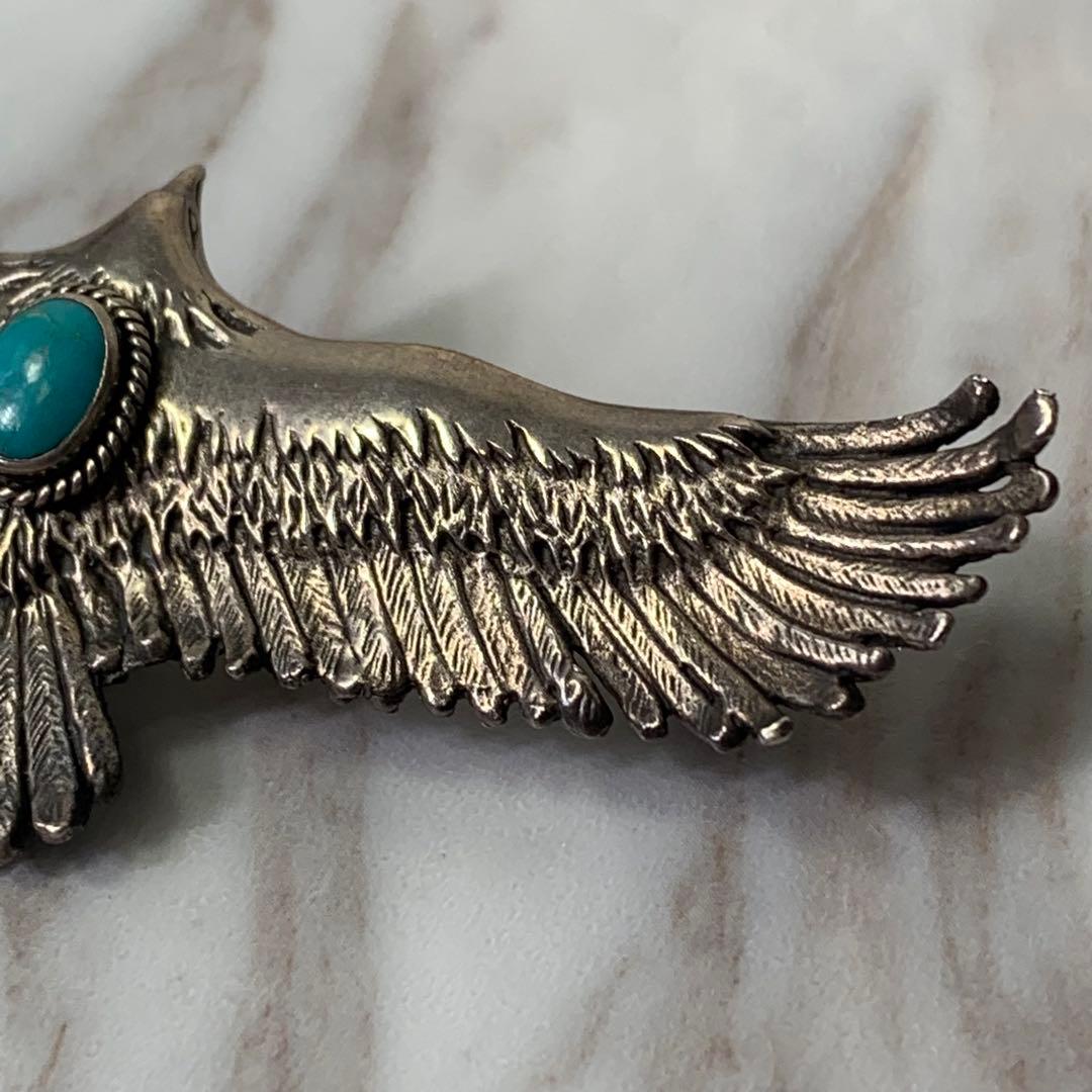 美品 SAAD イーグル ターコイズ ペンダントトップ シルバー925 刻印