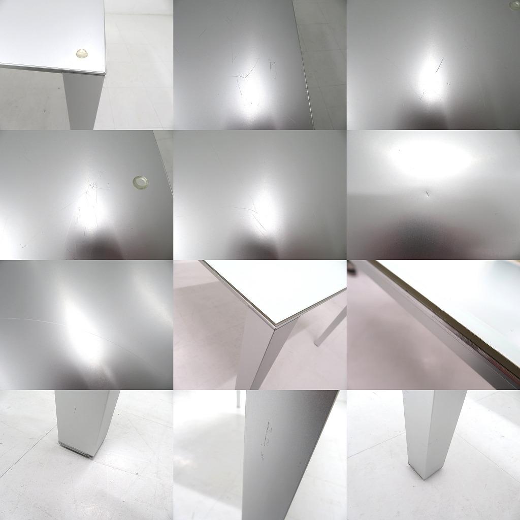 展示品　カッシーナixc アルミ　エアーフレーム　ダイニングテーブル　ガラス付き