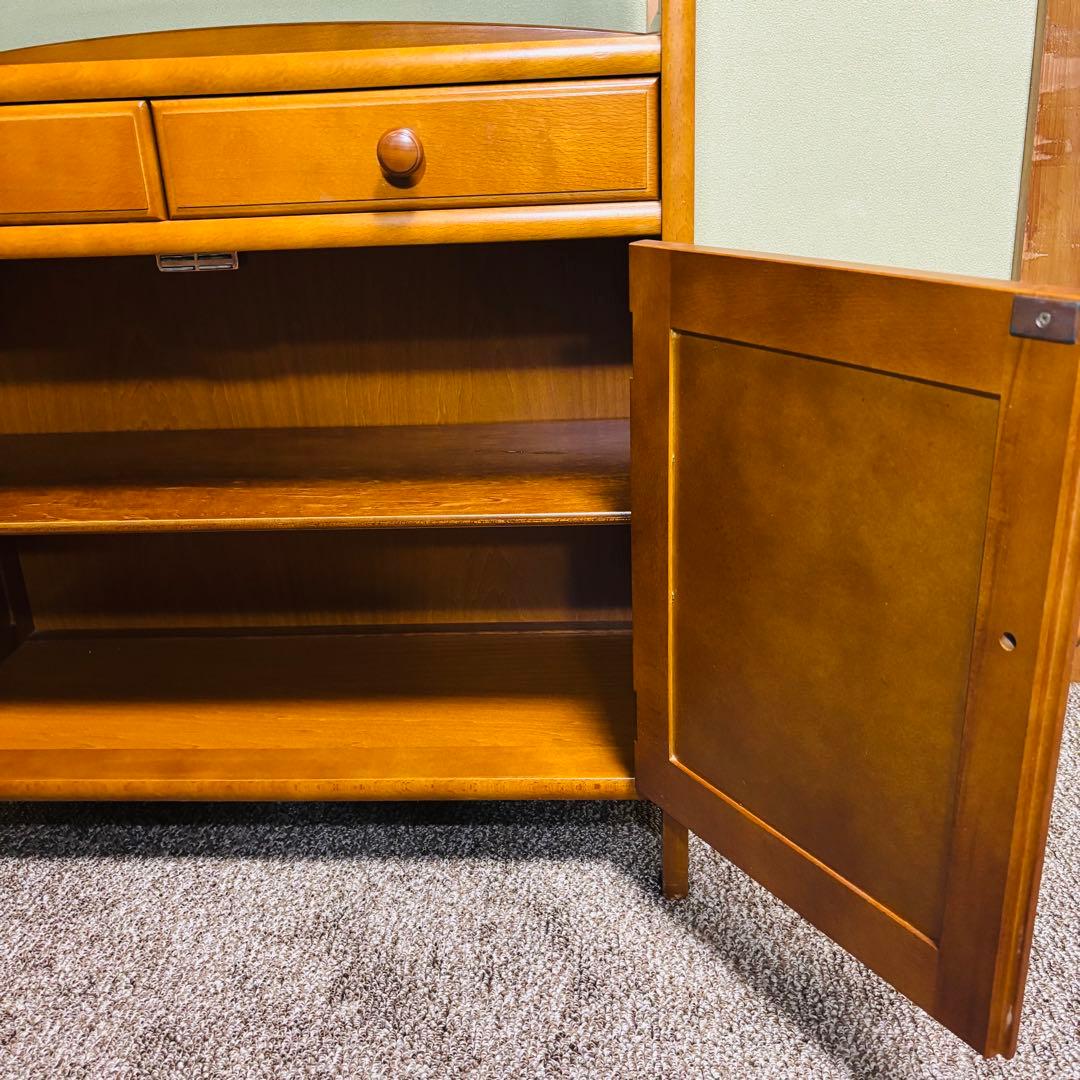 オールドカリモク　電話台　FAX台　キャビネット　昭和レトロ