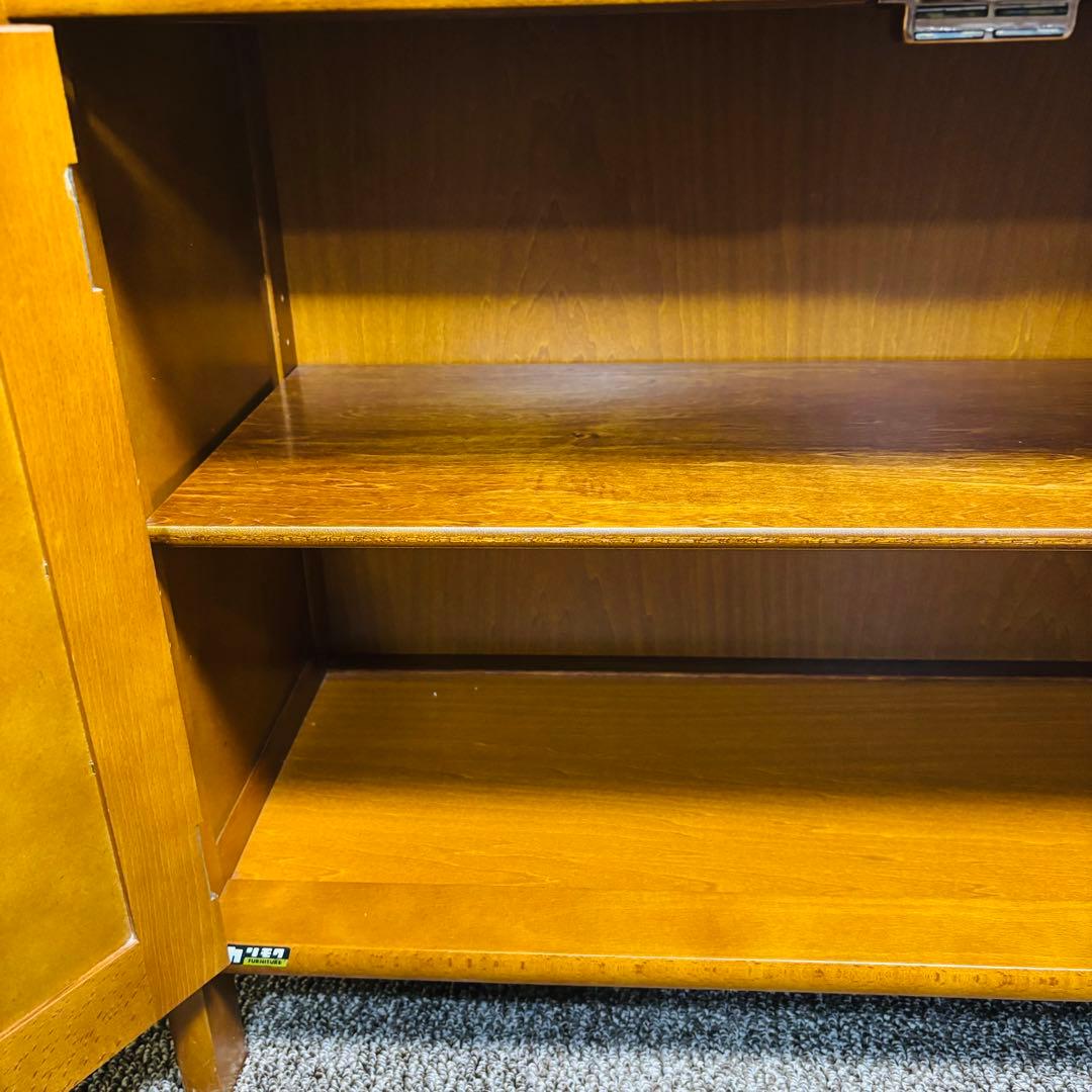 オールドカリモク　電話台　FAX台　キャビネット　昭和レトロ