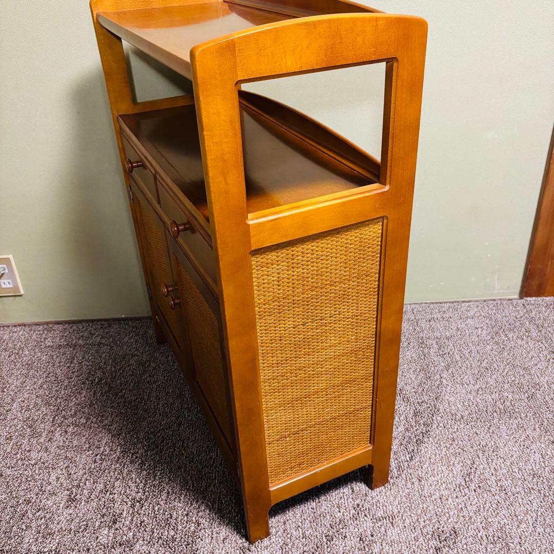 オールドカリモク　電話台　FAX台　キャビネット　昭和レトロ