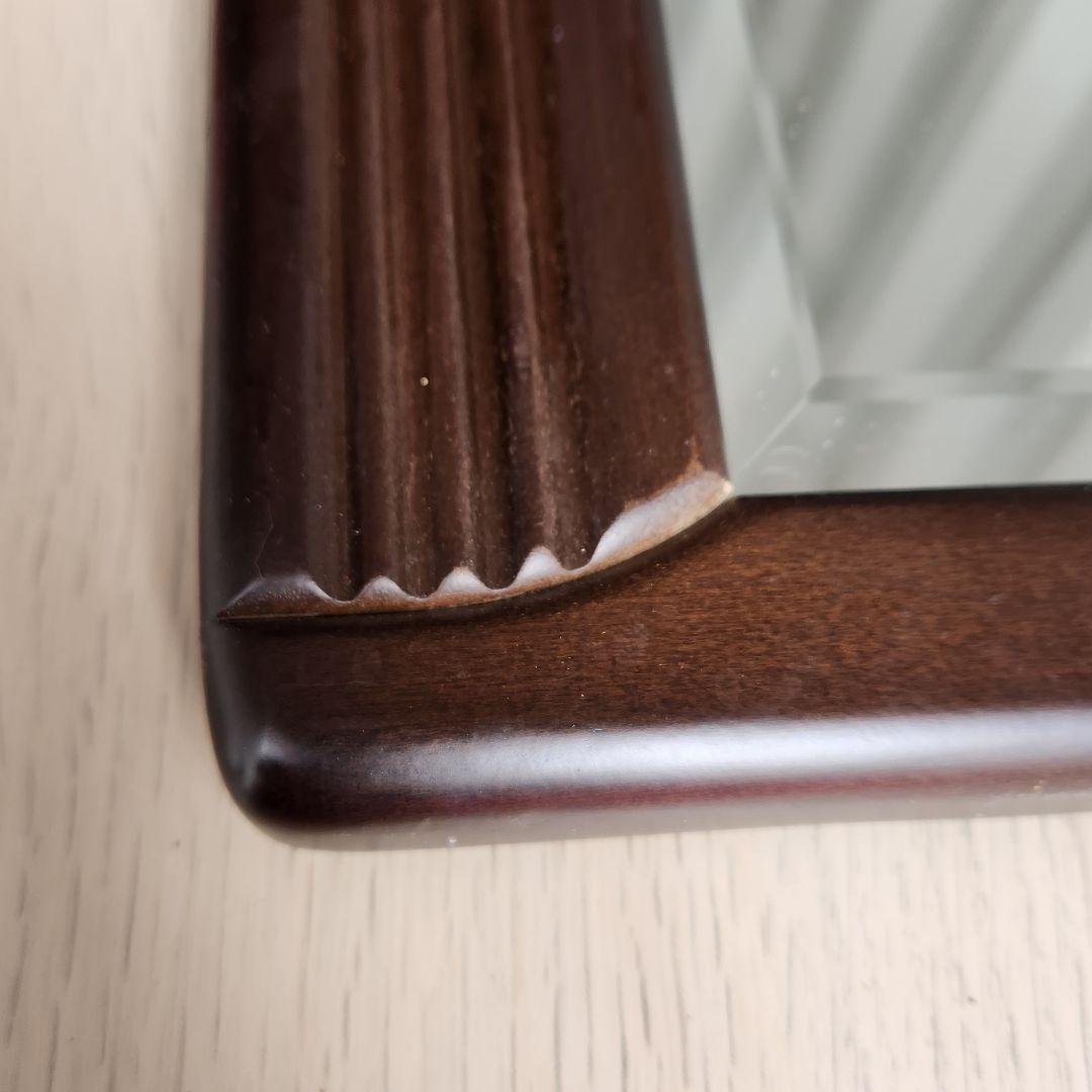 美品 ヴィンテージ　木製　ウォールミラー 壁掛け鏡 天然木 鏡　姿見