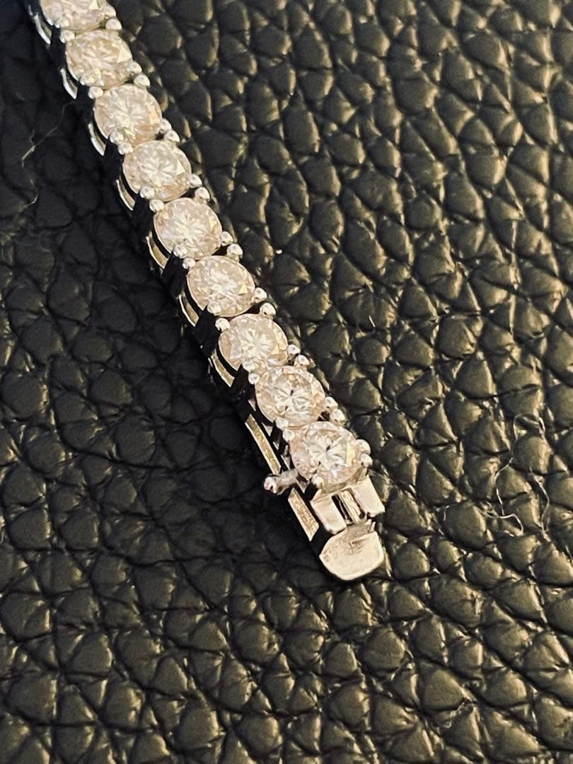 【高品質】モアサナイト テニスブレスレット 4mm VVS1 鑑定書 18cm