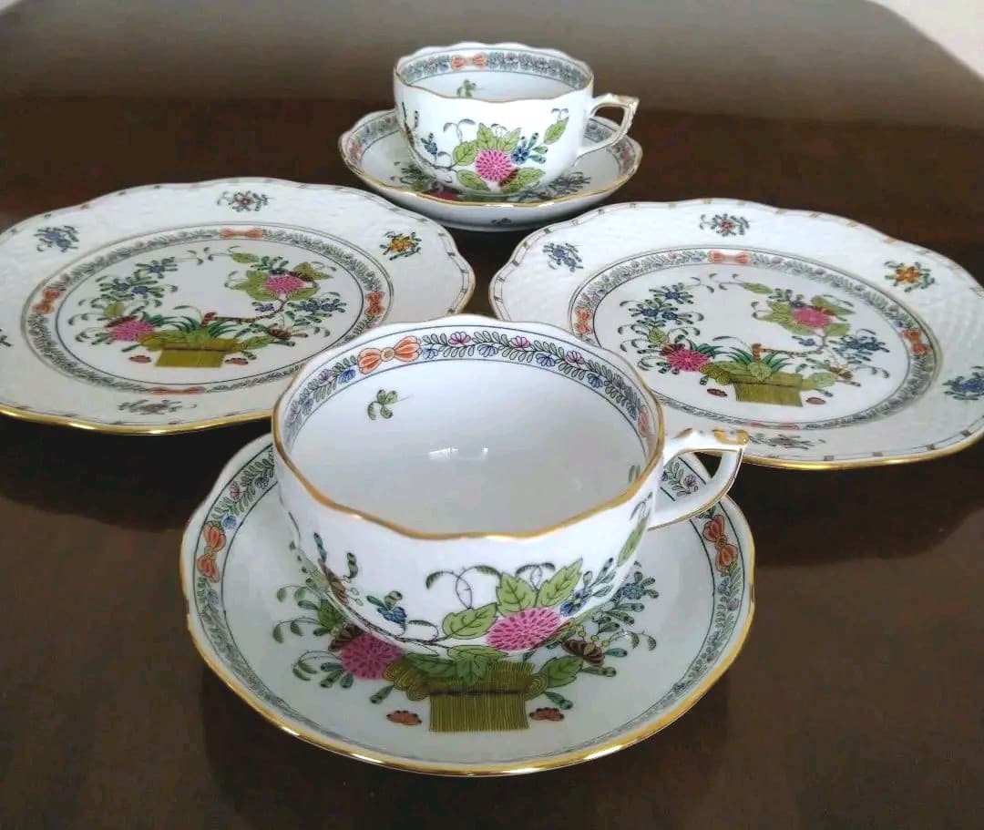 ヘレンド　インドの華多彩色　ティーセット