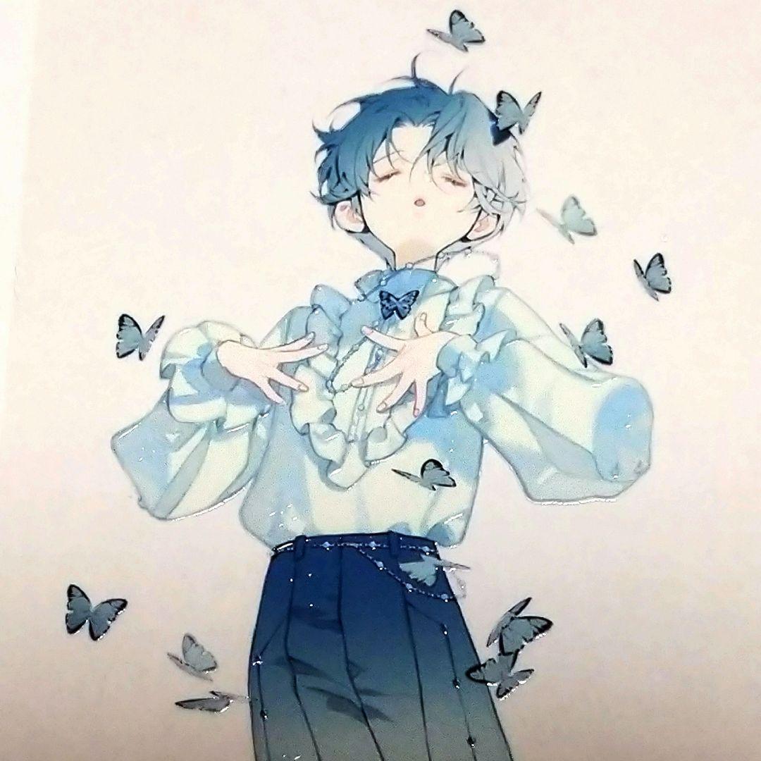 J820＃蝶舞晨曦(水晶)刺猬家切り売り海外人物マステ男の子