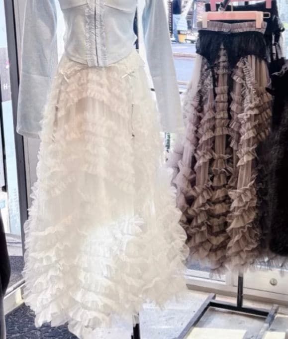 lilLilly リルリリー　チュールスカート　WHITE ホワイト