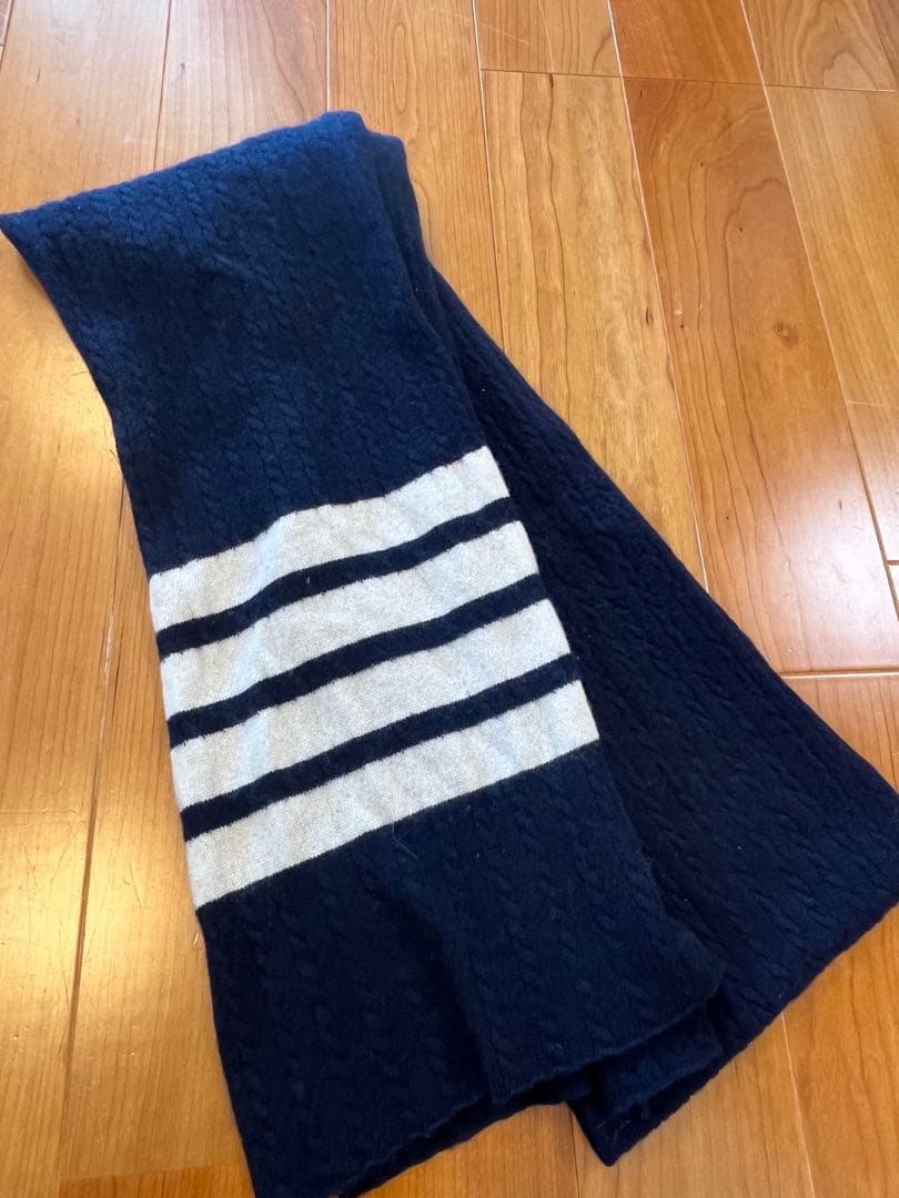 専用です。THOM BROWNE ネイビー ホワイト ストライプ マフラー