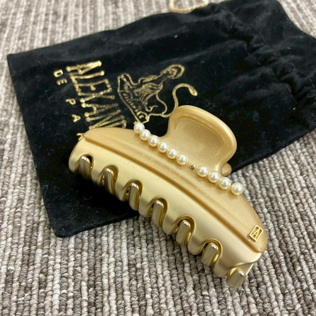 アレクサンドルドゥパリ　バレッタ　ヘアクリップ　ゴールド　パール