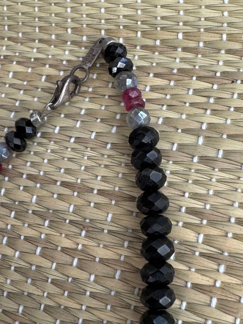 アクセサリー　カラフル　ルビーネックレス　18k