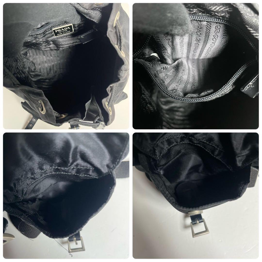 【極美品✨】プラダ ギャランティ付き リュック ナイロン レザー 三角ロゴ