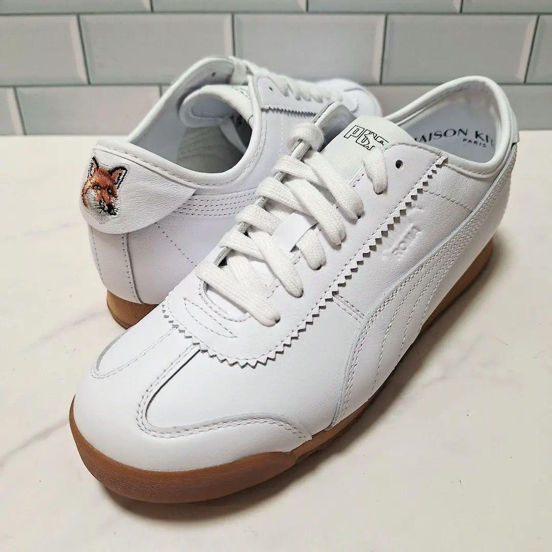 希少 PUMA × Maison Kitsune 刺繍 レザー スニーカー 25