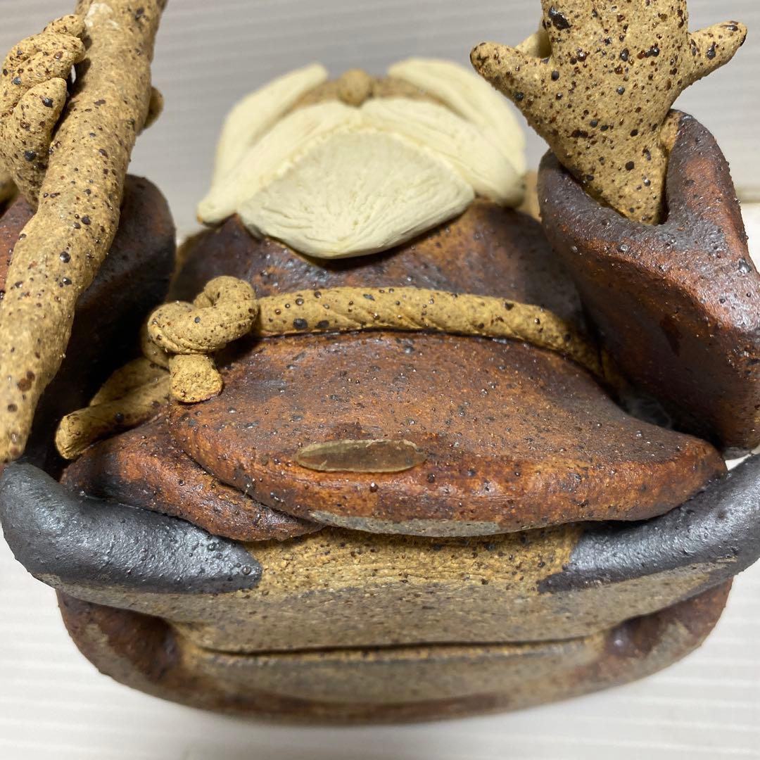 補修あり 土器 土鈴 七福神 和風 置物 オブジェ インテリア 陶芸 縁起物