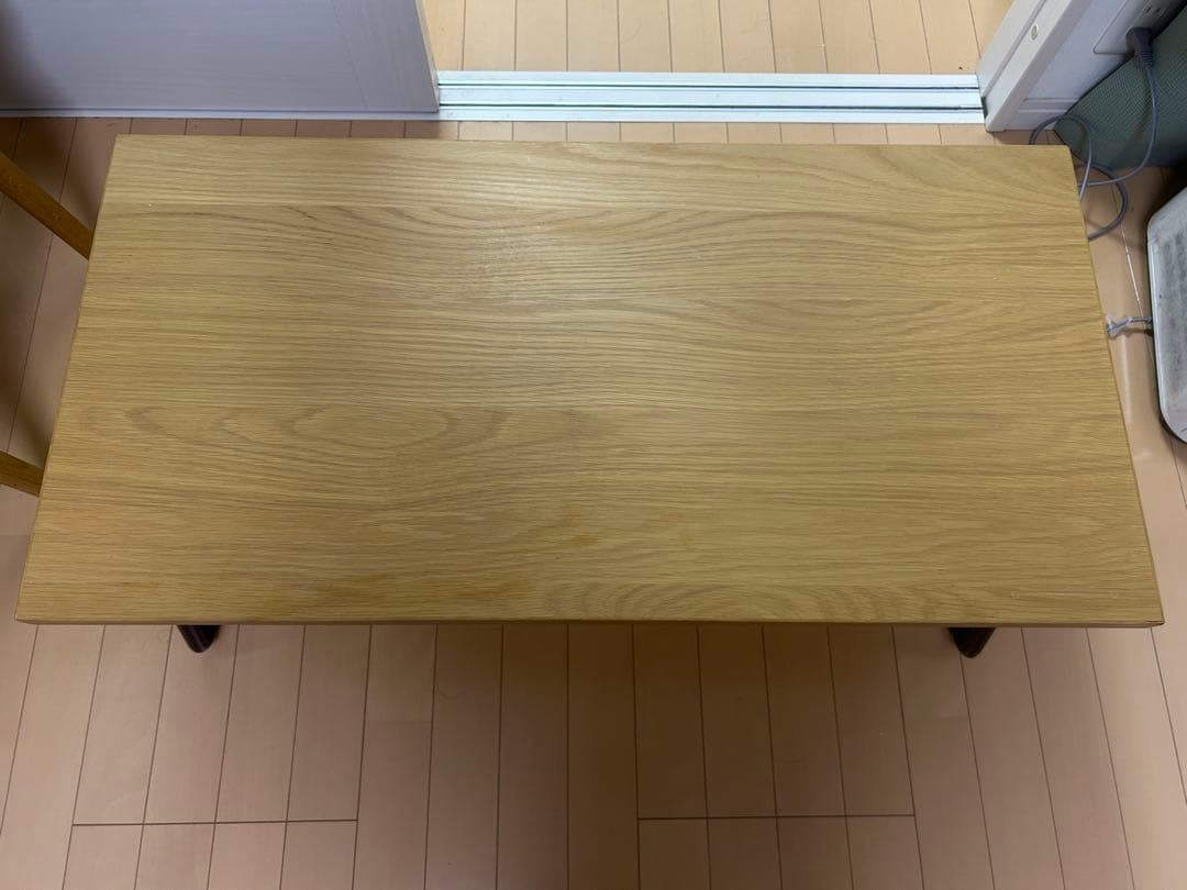 【値下げ】無印良品　折りたたみローテーブル 幅90cm オーク材