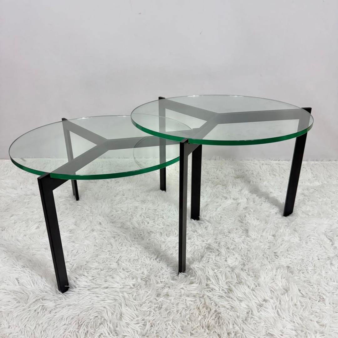 【美品】ARMONIA　アルモニア ガラス センターテーブル 丸型 92-8