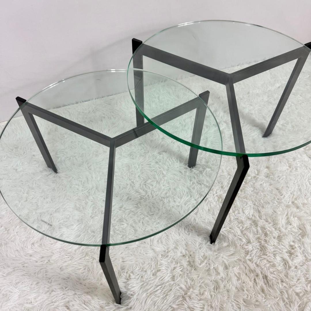 【美品】ARMONIA　アルモニア ガラス センターテーブル 丸型 92-8