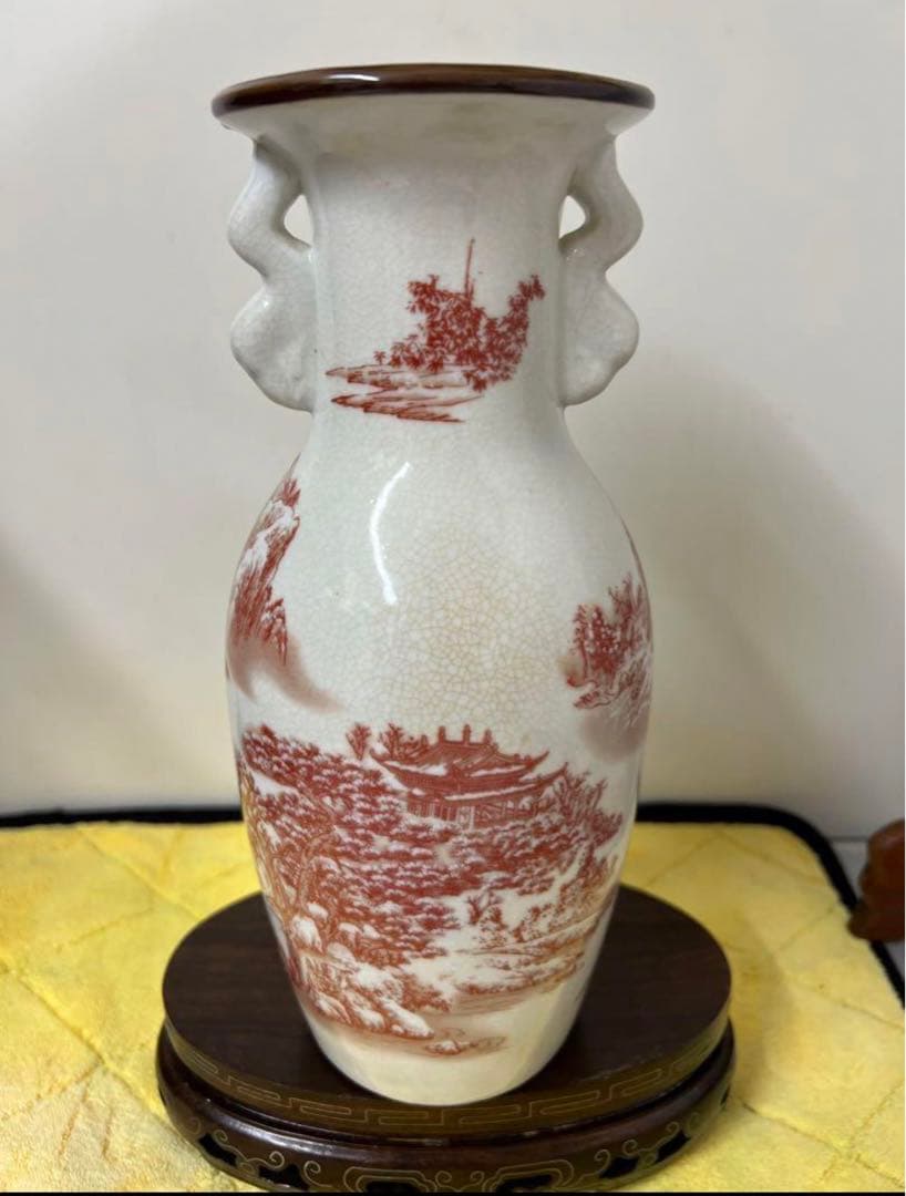 中国古美術　清时代 花瓶　【大清乾龍年製】在銘y119