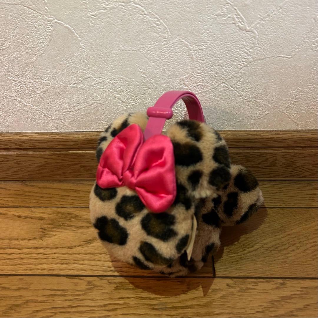ディズニー　ミニーちゃん　イヤーマフ　耳当て　豹柄　ヒョウ柄
