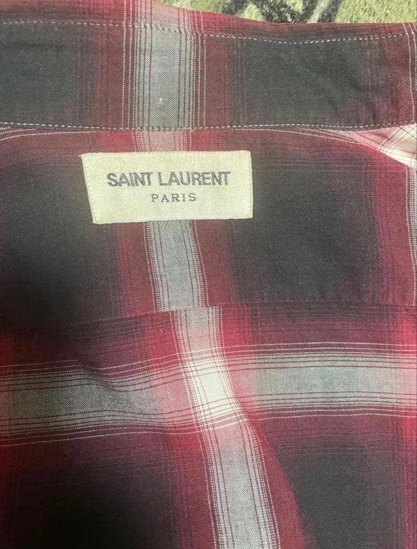 SAINT LAURENT PARIS 14aw オンブレ チェックシャツ