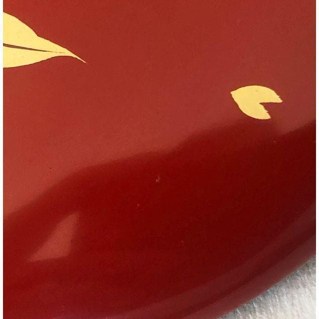 木製 重箱 本漆塗 春秋蒔絵つづみ型 丸二段重 5寸15cm朱塗内すり漆 弁当箱