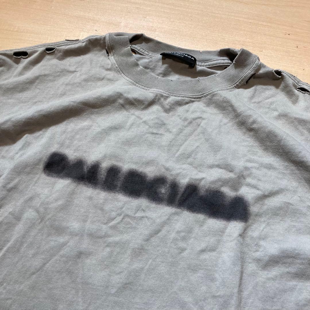 BALENCIAGA バレンシアガ デストロイ ダメージ加工 Tシャツ S
