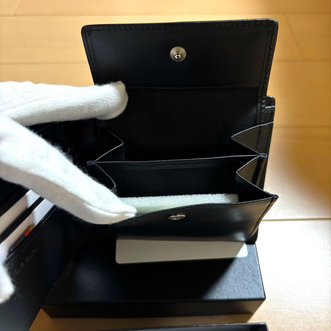 Paul Smith 現行品　ハイライトステッチ　二つ折り財布　極美品　黒