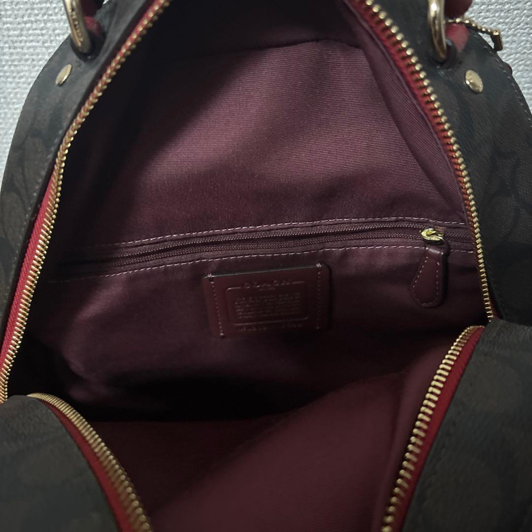 コーチ　COACH　リュック　バックパック　ブラウン／レッド