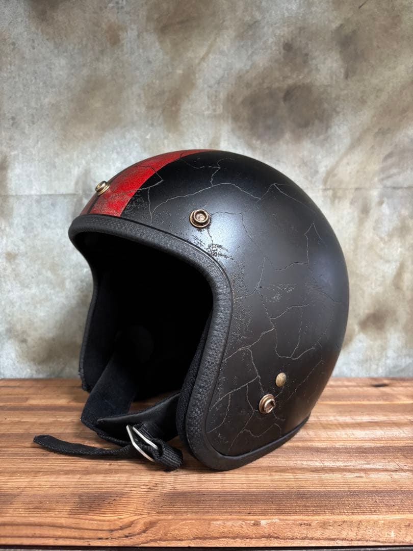 金*欠様 ジェットヘル 小帽体 目深く被れる　ビンテージ風 エイジング Lサイズ