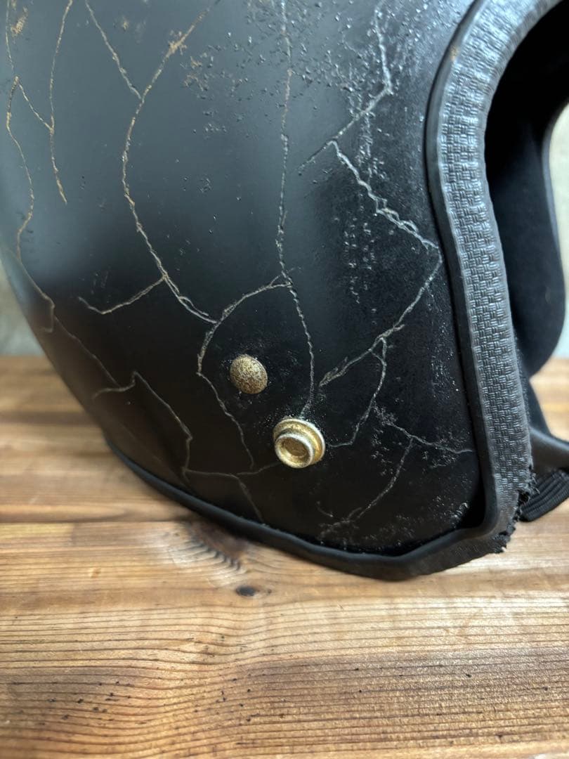 金*欠様 ジェットヘル 小帽体 目深く被れる　ビンテージ風 エイジング Lサイズ