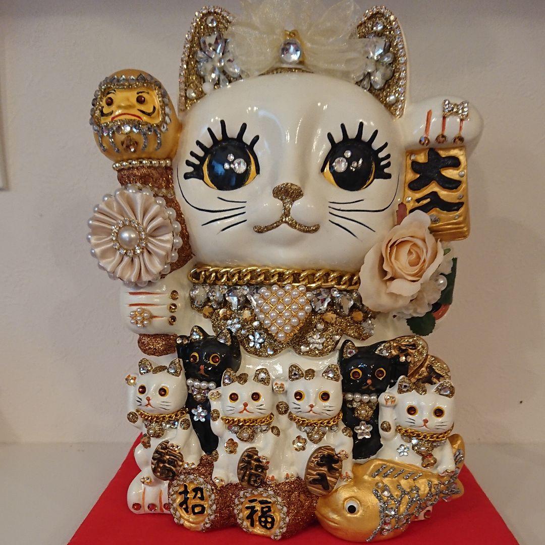 キラキラ招き猫 ゴールド 特大
