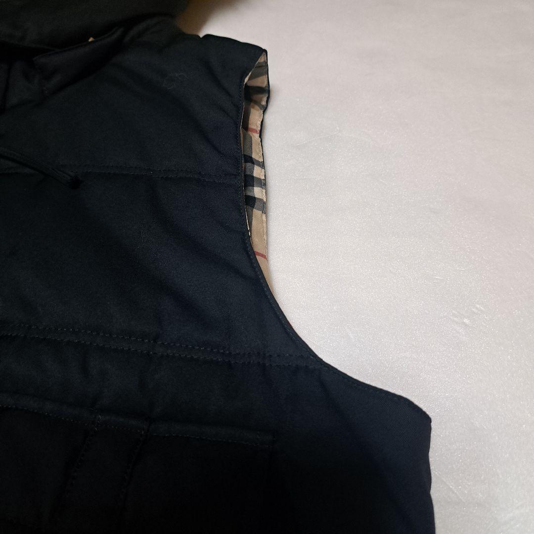 【極美品】バーバリーロンドン ベスト ノバチェック フォックスファー Sサイズ