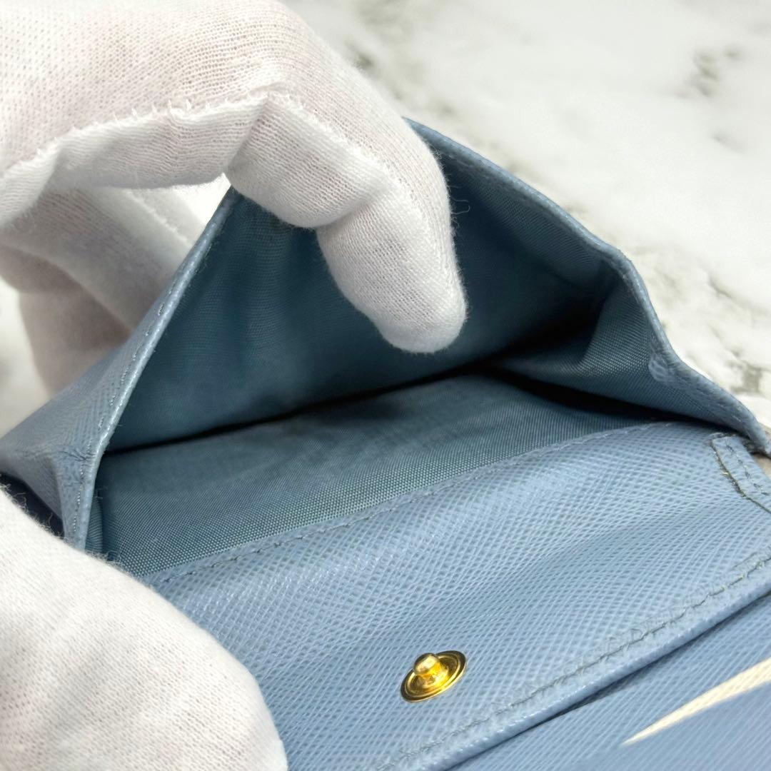 PRADA プラダ 二つ折り財布 サフィアーノ レザー グレージュ