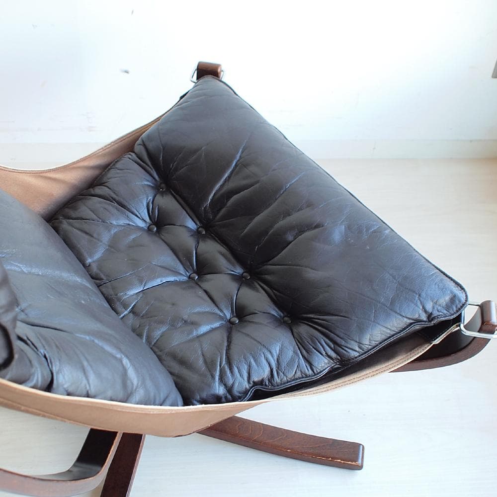 70'sビンテージ バットネ/Vatne ファルコンチェア 本革 ローズウッド