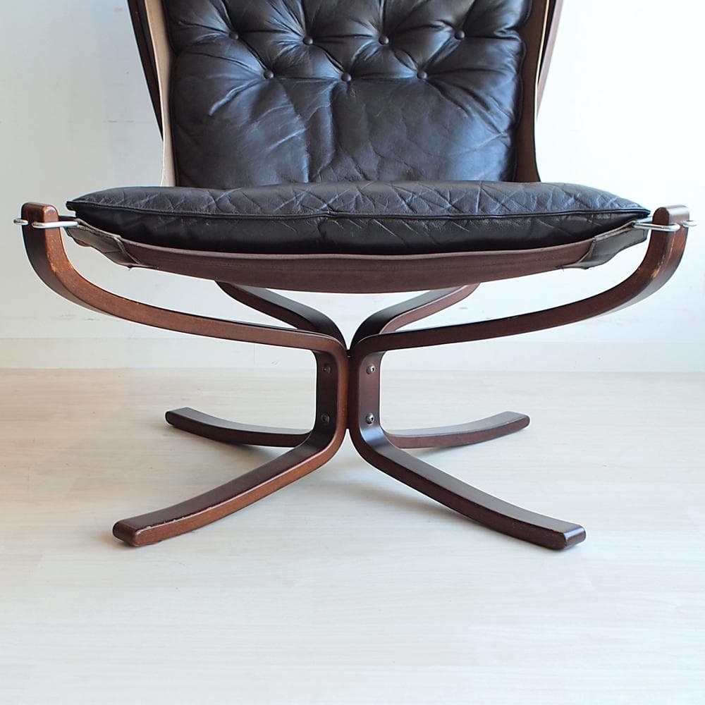 70'sビンテージ バットネ/Vatne ファルコンチェア 本革 ローズウッド