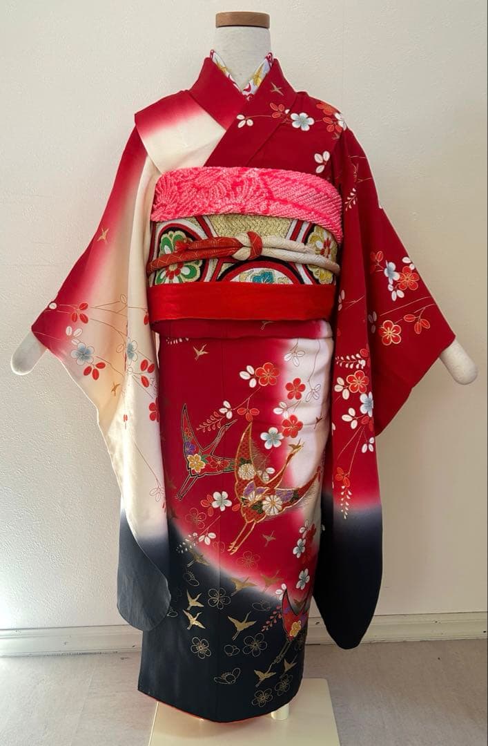 7歳　七五三　正絹着物　古典柄　帯　帯揚げ　帯締め　しごき　セット