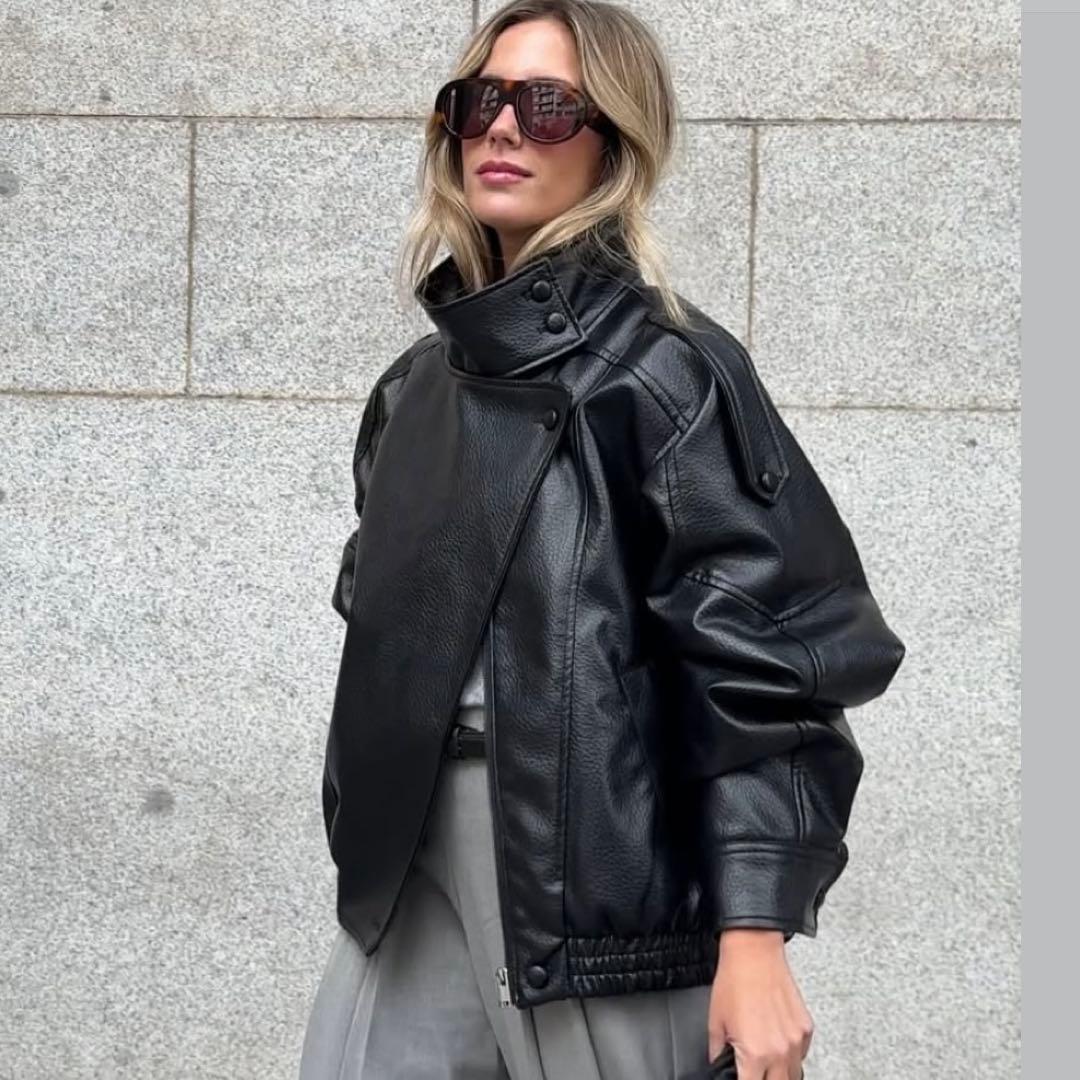 ZARA YSL風 レザージャケット XS