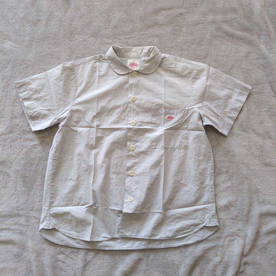 ダントン　DANTON　コットンポプリン半袖シャツ　ラウンドカラー　2枚セット