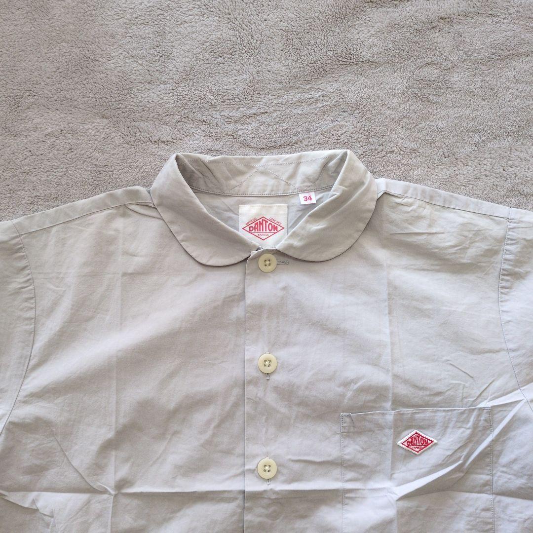 ダントン　DANTON　コットンポプリン半袖シャツ　ラウンドカラー　2枚セット
